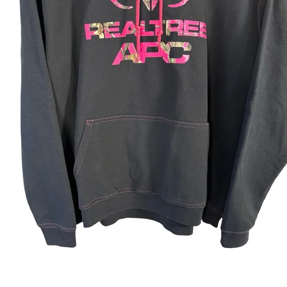 Realtree Unisex Black Hoodie with Pink Camo Accents Size XL Casual Streetwear - Picture 10 of 13